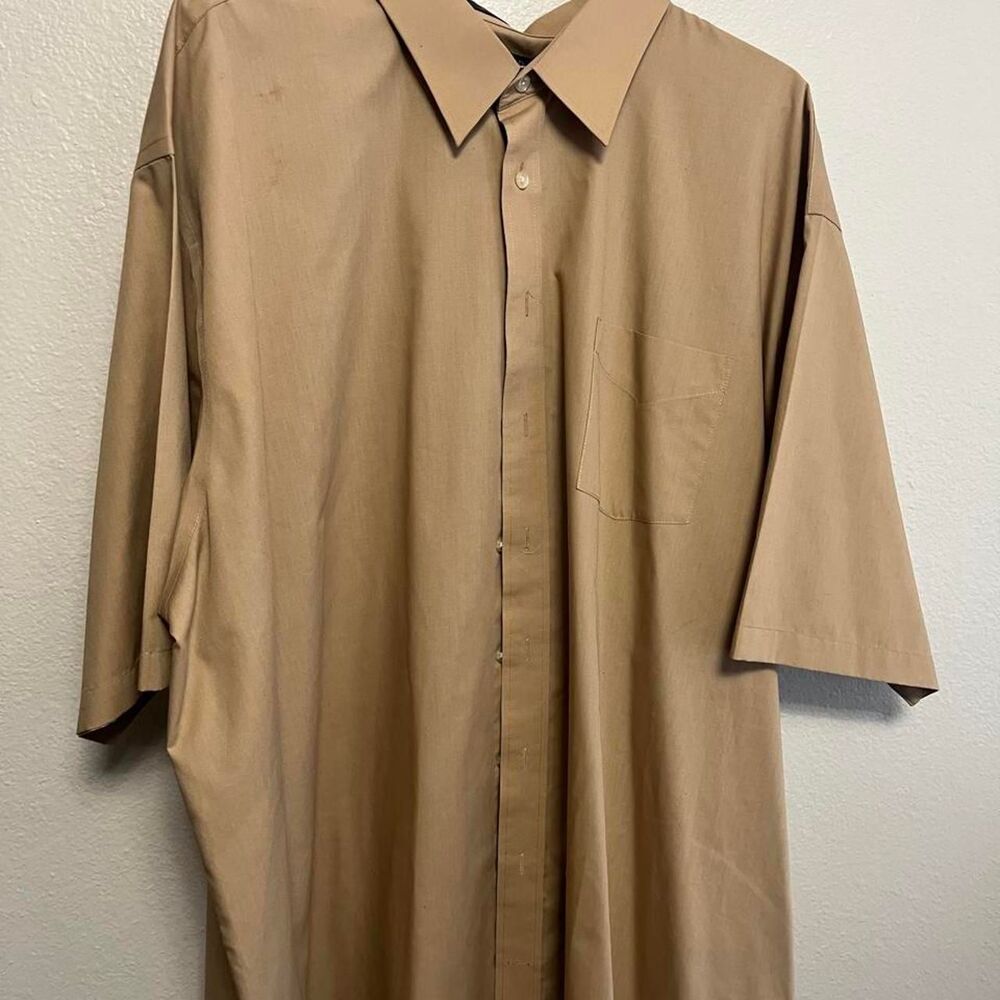Stafford Men's Tan and Cream Shirt